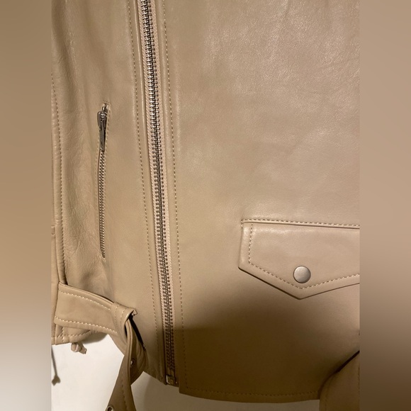A.L.C. Leather Biker Jacket Tan Lamb Leather - Picture 7 of 10